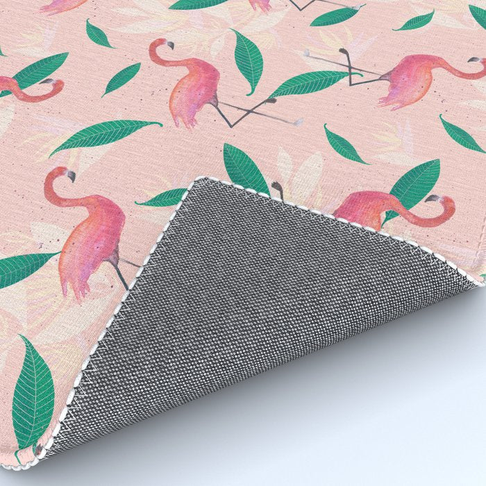 Pink flamingo tropical pattern Rug Gallery Image 4