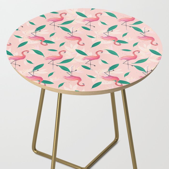 Pink flamingo tropical pattern Side Table Gallery Image 2