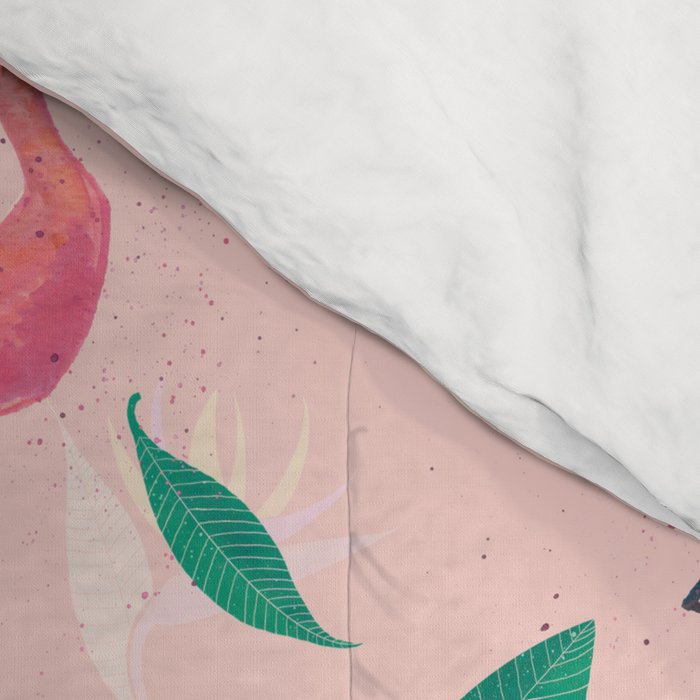 Pink flamingo tropical pattern Comforter Gallery Image 4