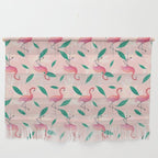 Pink flamingo tropical pattern Wall Hanging Gallery Image 1