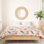 Pink flamingo tropical pattern Duvet Cover Gallery Image 3