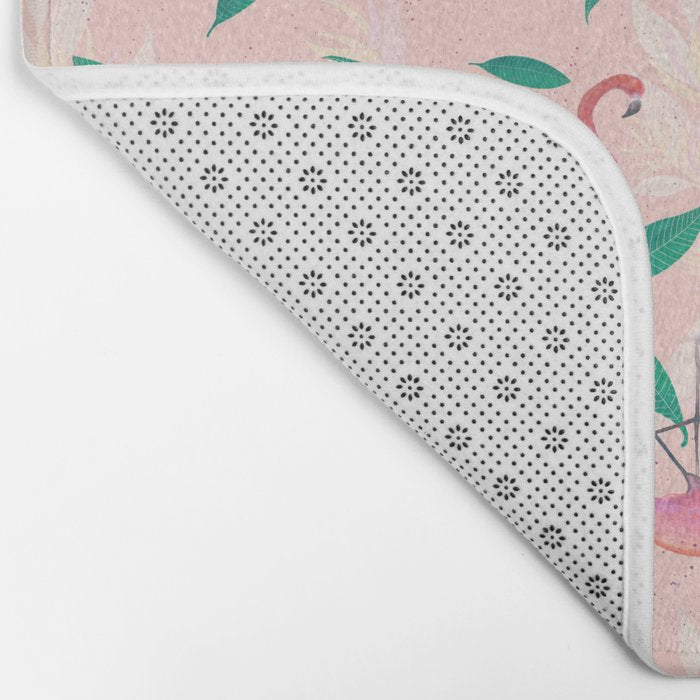 Pink flamingo tropical pattern Bath Mat Gallery Image 2