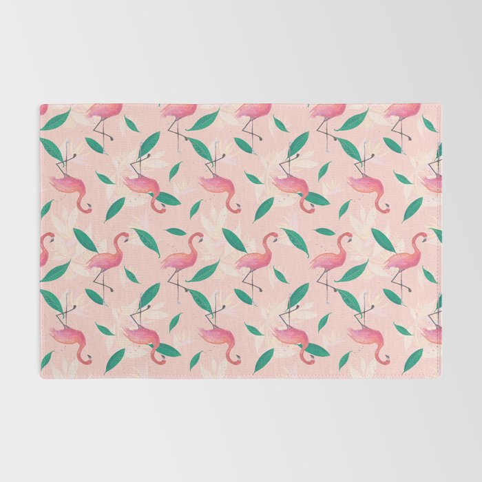 Pink flamingo tropical pattern Rug Gallery Image 2