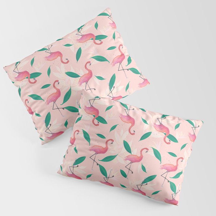 Pink flamingo tropical pattern Pillow Sham Gallery Image 3