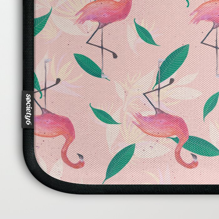 Pink flamingo tropical pattern Laptop Sleeve Gallery Image 3