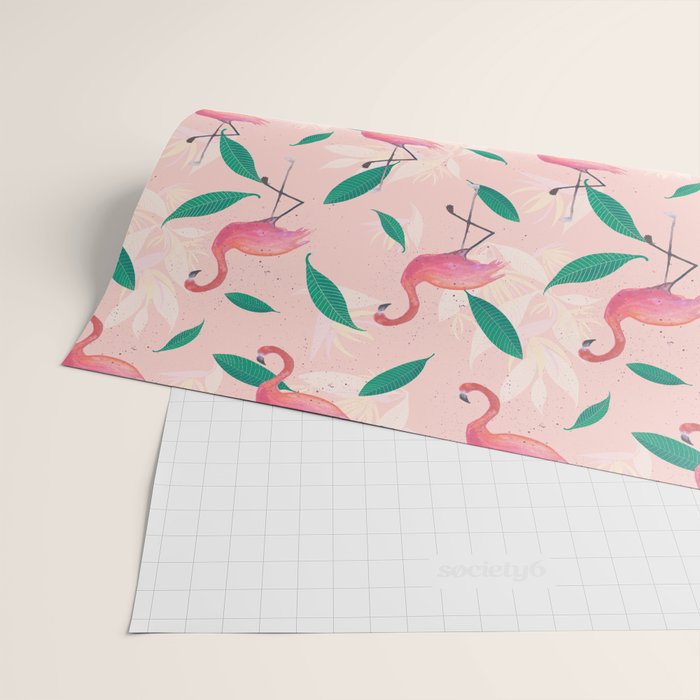 Pink flamingo tropical pattern Wrapping Paper Gallery Image 2