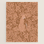 Summer Cheetah Floral Pattern - Fawn Brown Jigsaw Puzzle Gallery Image 1