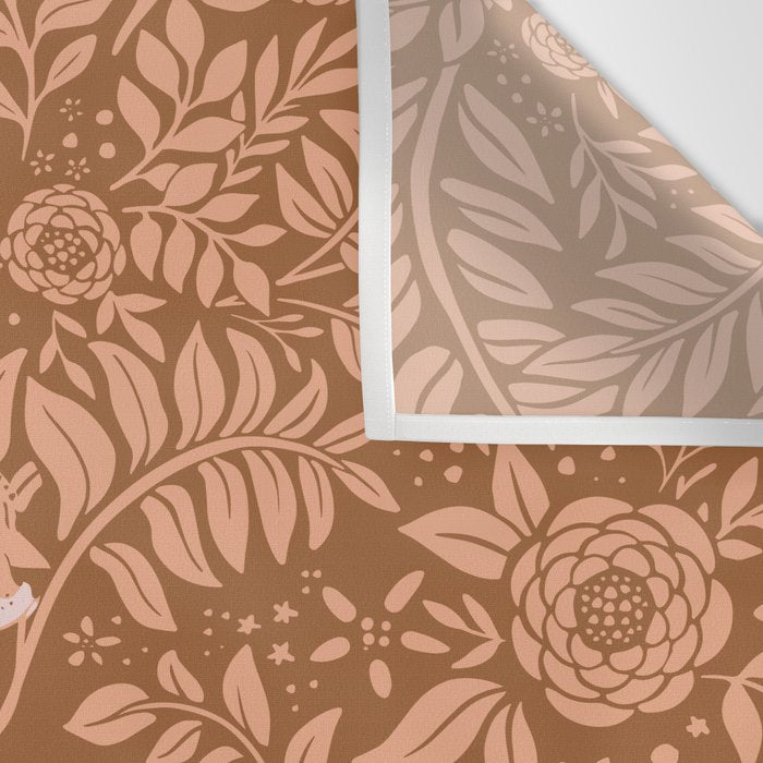 Summer Cheetah Floral Pattern - Fawn Brown Wall Tapestry Gallery Image 3