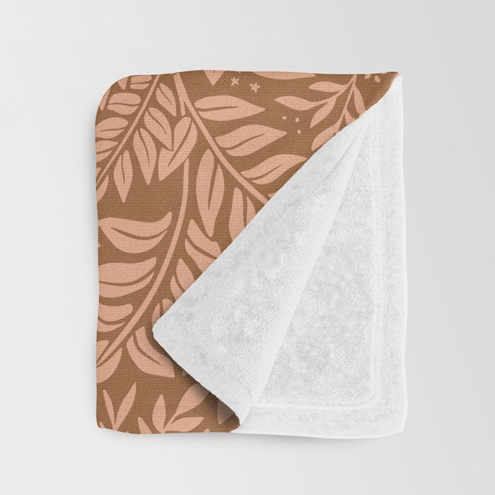 Summer Cheetah Floral Pattern - Fawn Brown Throw Blanket Gallery Image 3