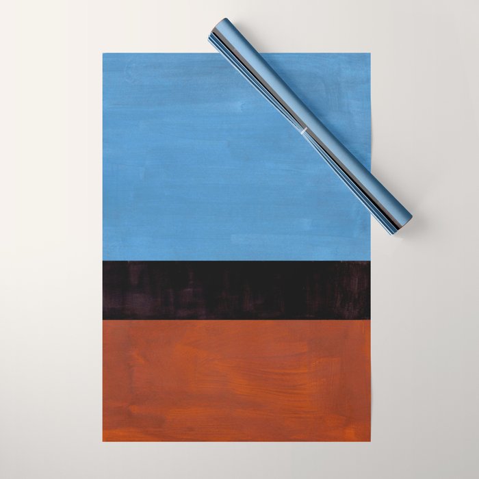 Autumn Sky Color field Abstract Mid Century Modern Minimalist  Wrapping Paper Gallery Image 1