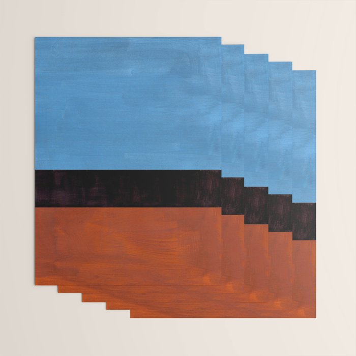Autumn Sky Color field Abstract Mid Century Modern Minimalist  Wrapping Paper Gallery Image 3