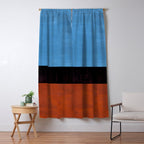 Autumn Sky Color field Abstract Mid Century Modern Minimalist  Window Curtain Gallery Image 5