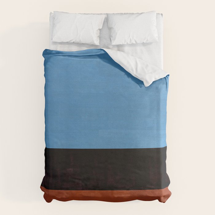 Autumn Sky Color field Abstract Mid Century Modern Minimalist  Duvet Cover Gallery Image 1