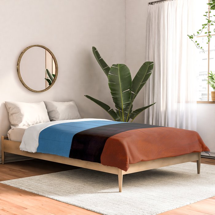 Autumn Sky Color field Abstract Mid Century Modern Minimalist  Comforter Gallery Image 2
