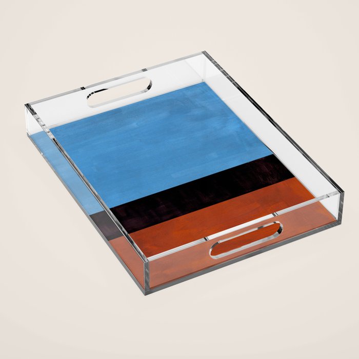 Autumn Sky Color field Abstract Mid Century Modern Minimalist  Acrylic Tray Gallery Image 1