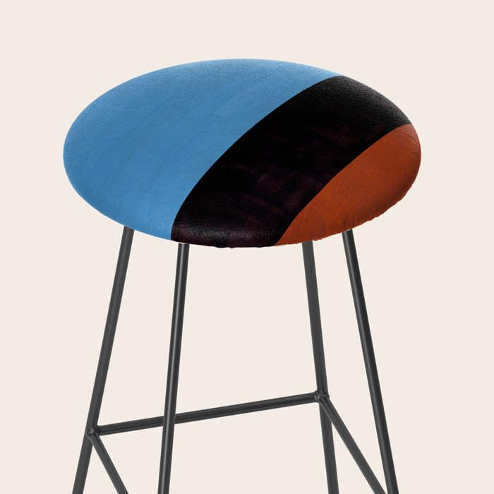 Autumn Sky Color field Abstract Mid Century Modern Minimalist  Stool Gallery Image 2