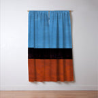 Autumn Sky Color field Abstract Mid Century Modern Minimalist  Window Curtain Gallery Image 3