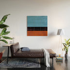 Autumn Sky Color field Abstract Mid Century Modern Minimalist  Wood Wall Art Gallery Image 2