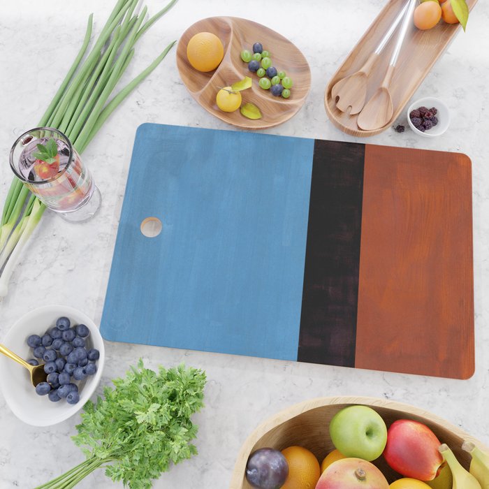 Autumn Sky Color field Abstract Mid Century Modern Minimalist  Cutting Board Gallery Image 2