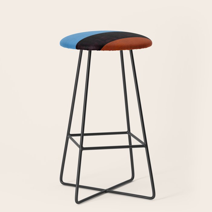 Autumn Sky Color field Abstract Mid Century Modern Minimalist  Stool Gallery Image 1