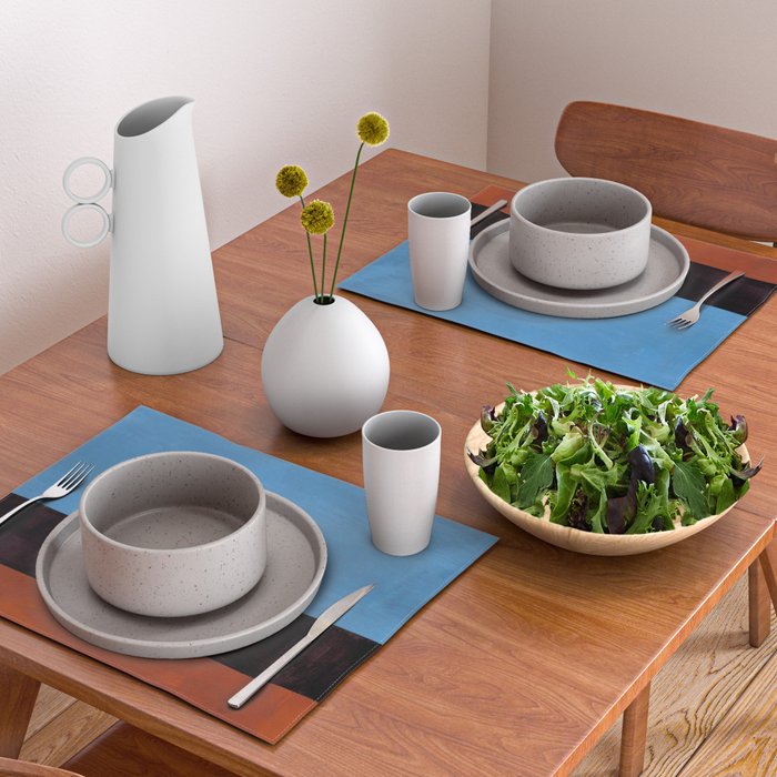 Autumn Sky Color field Abstract Mid Century Modern Minimalist  Placemat Gallery Image 2