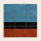 Autumn Sky Color field Abstract Mid Century Modern Minimalist  Wood Wall Art Gallery Image 1