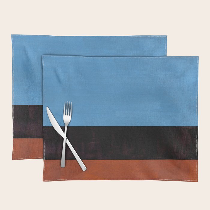 Autumn Sky Color field Abstract Mid Century Modern Minimalist  Placemat Gallery Image 1
