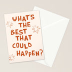 What's The Best That Could Happen in Burnt Orange and Linen White Stationery Card Gallery Image 2