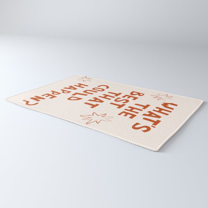 What's The Best That Could Happen in Burnt Orange and Linen White Rug Gallery Image 3