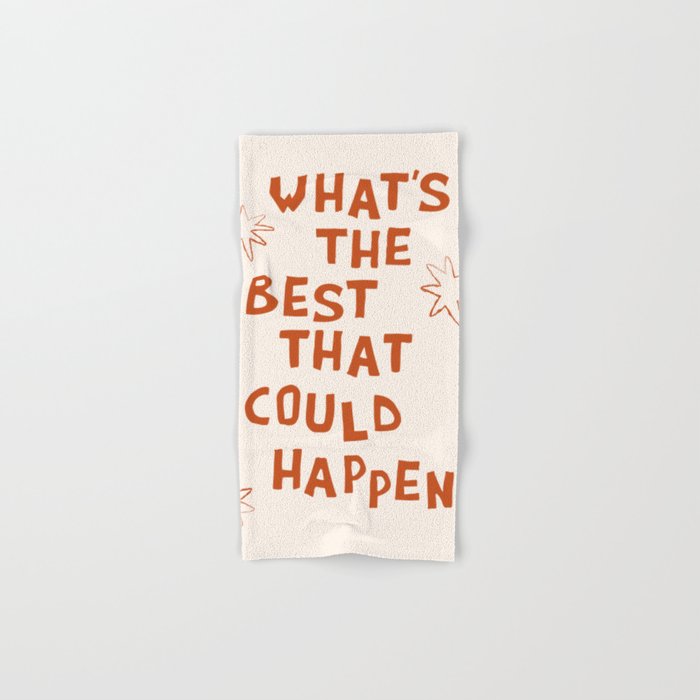 What's The Best That Could Happen in Burnt Orange and Linen White Bath Towel Gallery Image 1