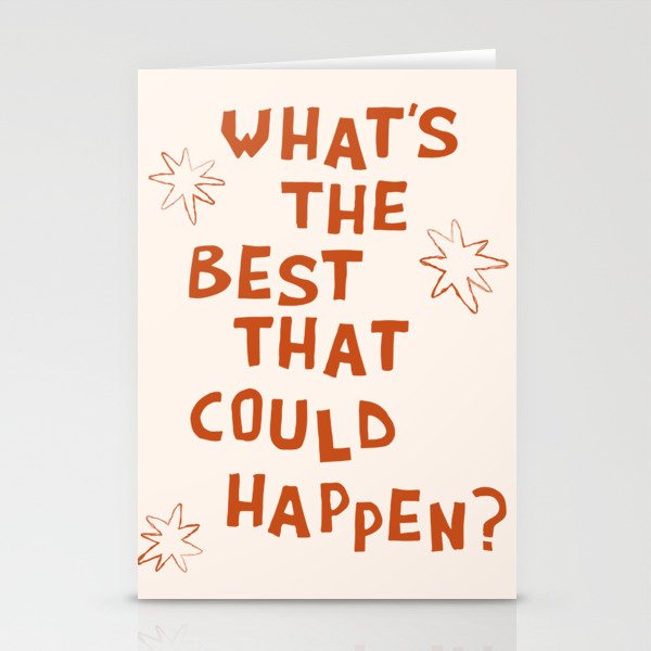 What's The Best That Could Happen in Burnt Orange and Linen White Stationery Card Gallery Image 2