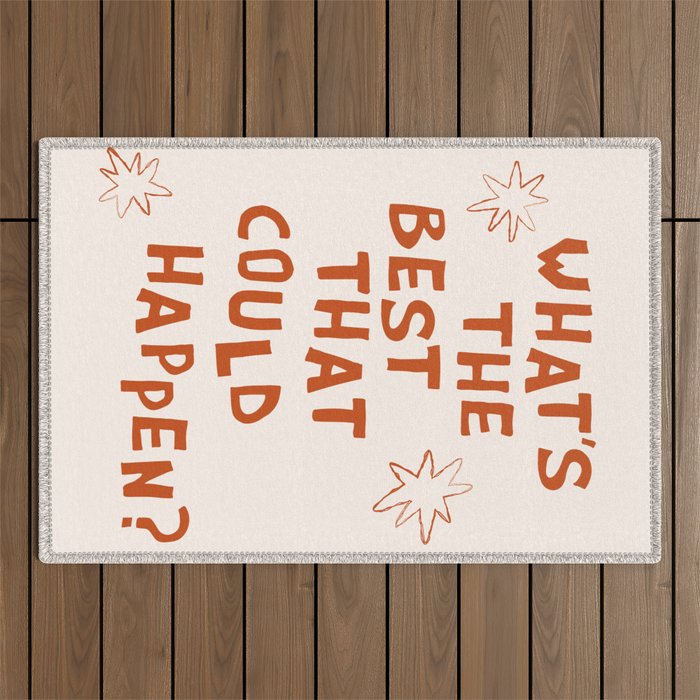 What's The Best That Could Happen in Burnt Orange and Linen White Outdoor Rug Gallery Image 1