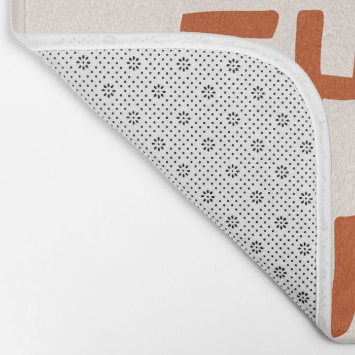 What's The Best That Could Happen in Burnt Orange and Linen White Bath Mat Gallery Image 2