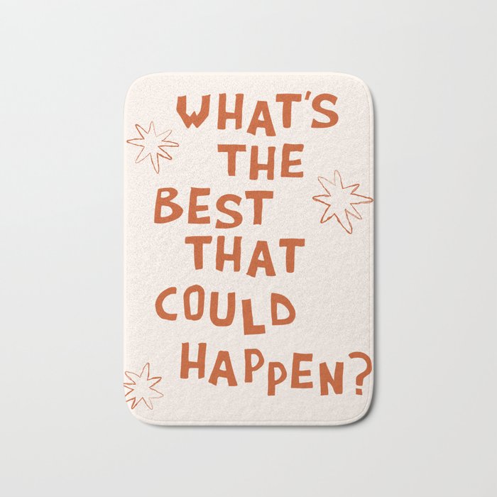 What's The Best That Could Happen in Burnt Orange and Linen White Bath Mat Gallery Image 1