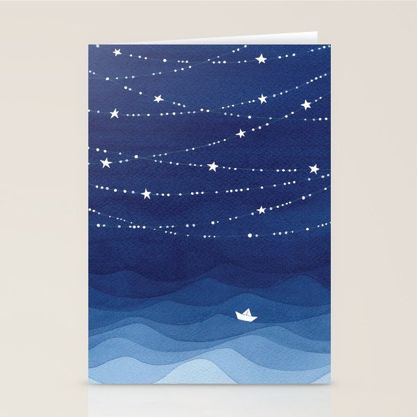 Garland of Stars IV, night sky Stationery Card Gallery Image 2