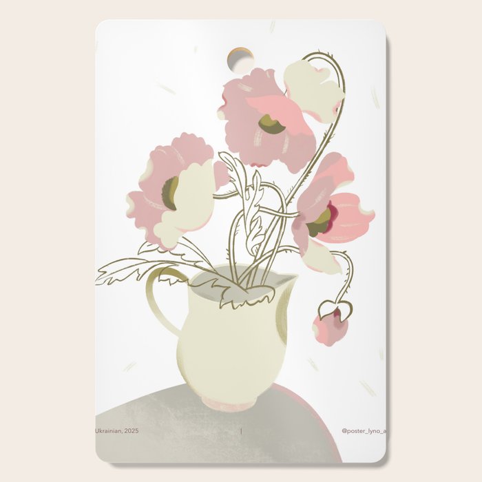  poppies in a jug Cutting Board Gallery Image 1