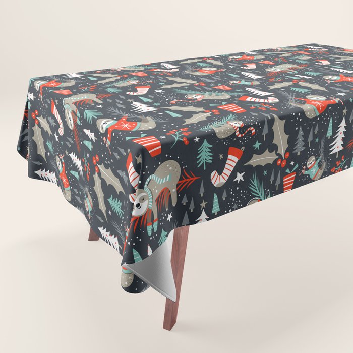 Slothy Holidays Tablecloth Gallery Image 1