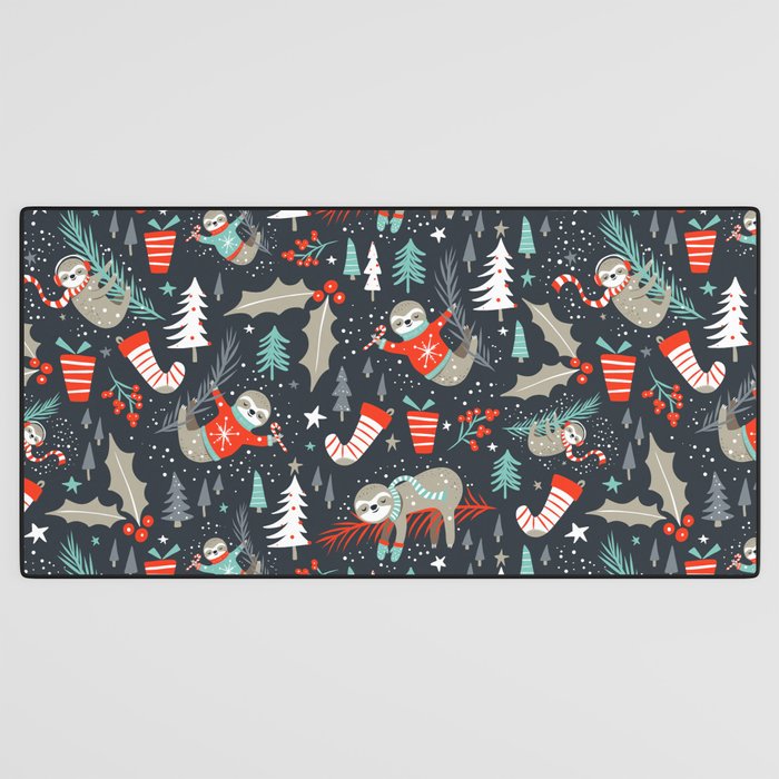Slothy Holidays Desk Mat Gallery Image 3