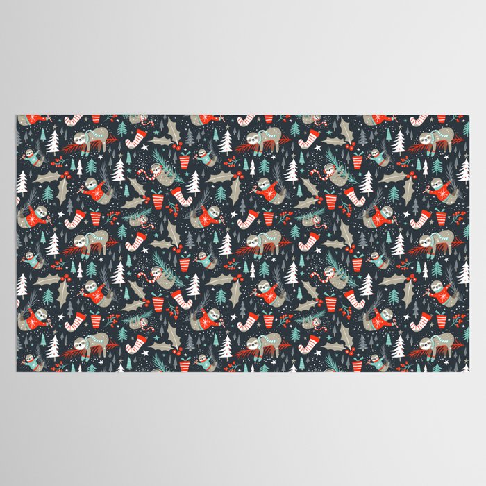 Slothy Holidays Tablecloth Gallery Image 2