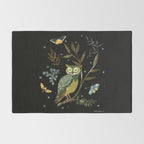 Moonlit Owl and Fluttering Moths Rug Gallery Image 2