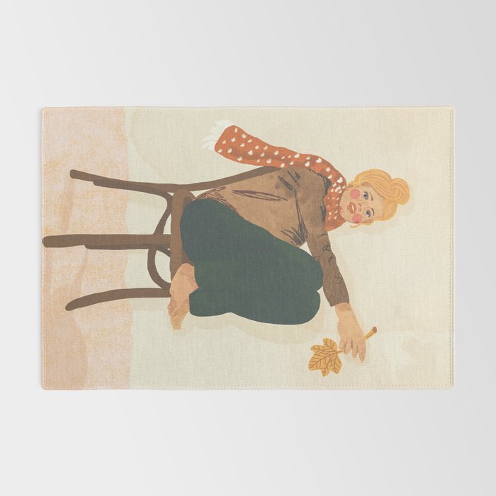 Girl who Loves Autumn Rug Gallery Image 2