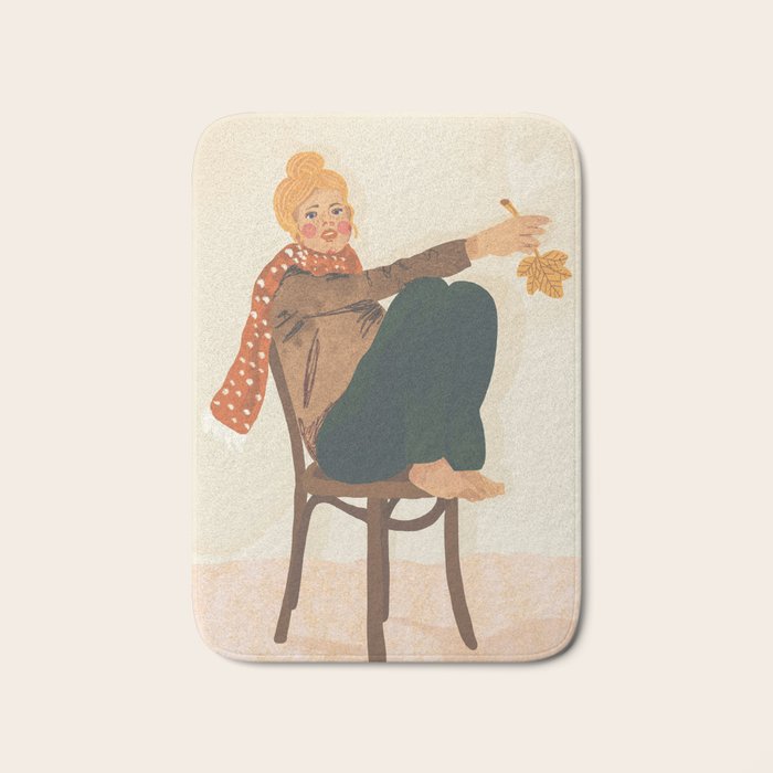 Girl who Loves Autumn Bath Mat Gallery Image 1