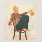 Girl who Loves Autumn Wall Tapestry Gallery Image 4