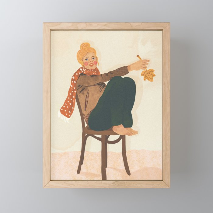 Girl who Loves Autumn Mini Art Print Gallery Image 1