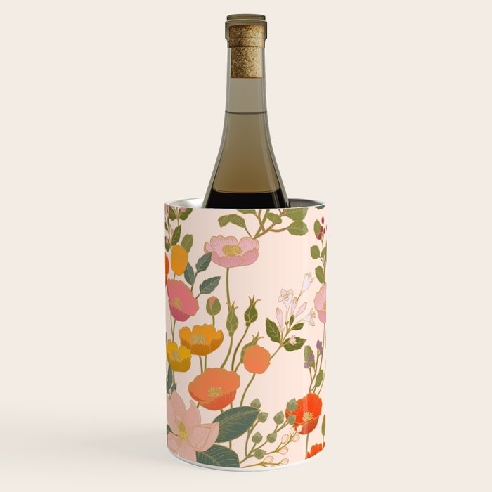 Botanical Cloisonne Garden Cream Wine Chiller Gallery Image 3