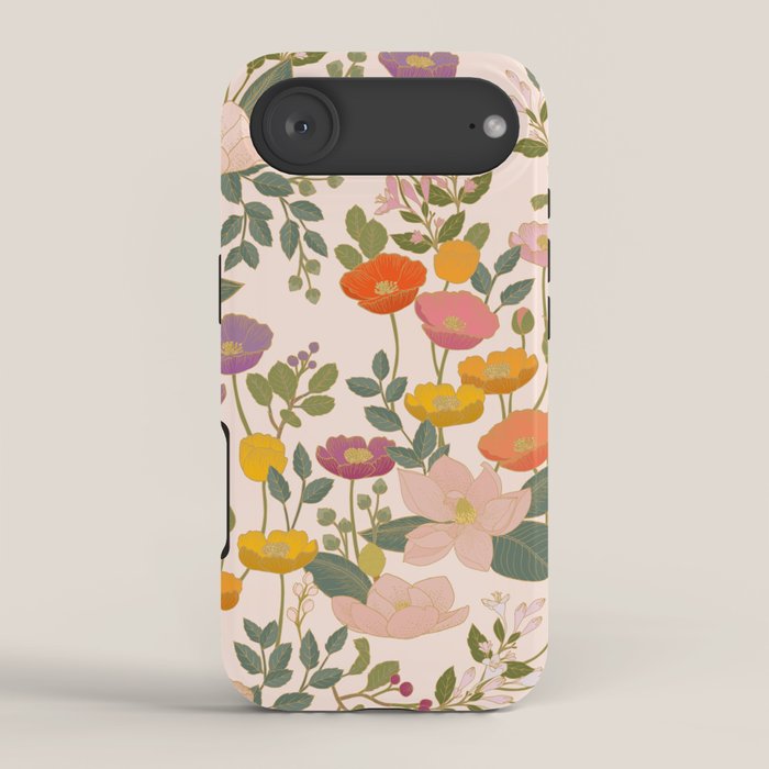 Botanical Cloisonne Garden Cream iPhone Case Gallery Image 2