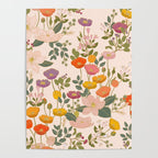 Botanical Cloisonne Garden Cream Poster Gallery Image 4