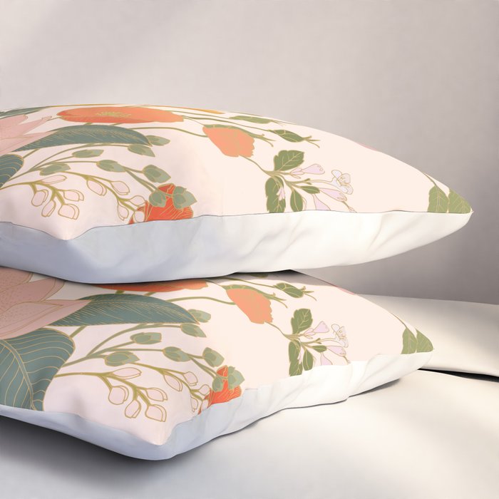 Botanical Cloisonne Garden Cream Pillow Sham Gallery Image 3