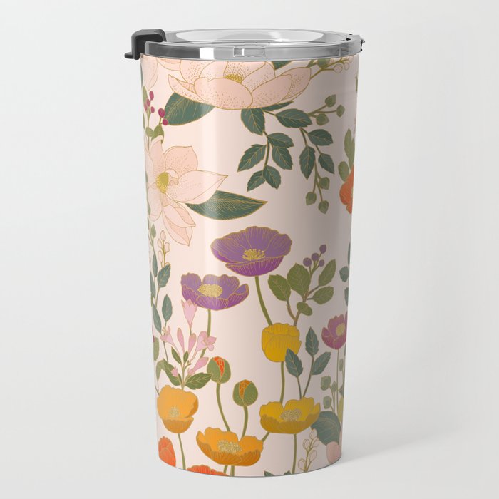 Botanical Cloisonne Garden Cream Travel Mug Gallery Image 3
