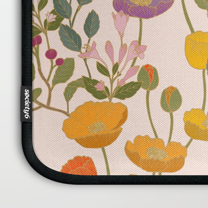 Botanical Cloisonne Garden Cream Laptop Sleeve Gallery Image 3